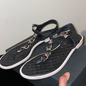 Black & Silver Chanel sandal